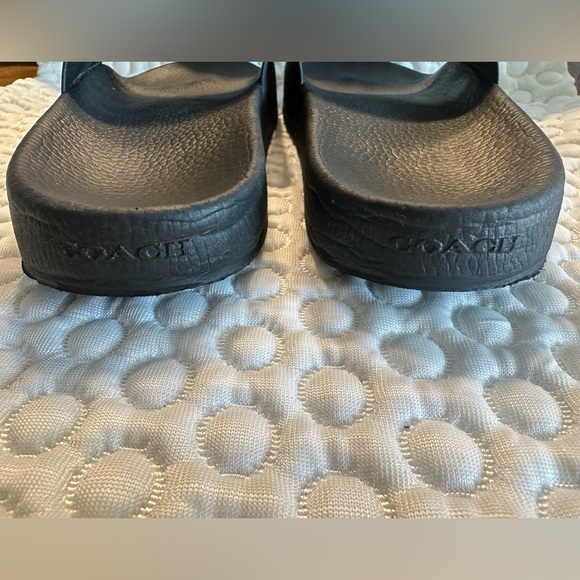 Coach Leatherware Men’s Rexy & Carriage Black Logo Slides Sandals Size 9 D - Picture 6 of 11